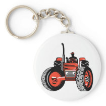 vintage farm tractor retro style key chain