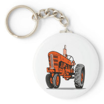 vintage farm tractor retro style keychains