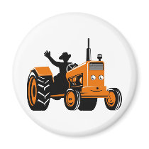 vintage farm tractor retro style fridge magnets