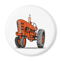 vintage farm tractor retro style magnet