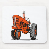 vintage farm tractor retro style mouse pad