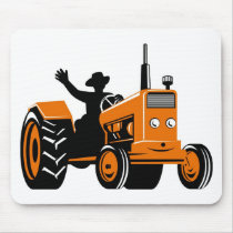 vintage farm tractor retro style mouse pads