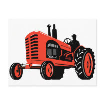 vintage farm tractor retro style post cards