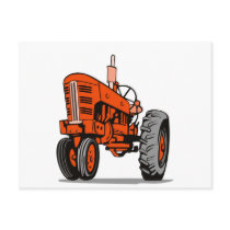 vintage farm tractor retro style postcards