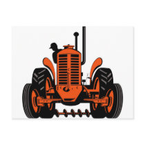 vintage farm tractor retro style postcards