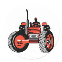 vintage farm tractor retro style stickers