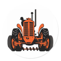 vintage farm tractor retro style sticker