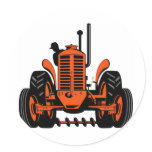 vintage farm tractor retro style stickers