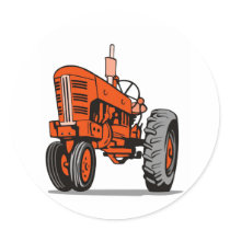 vintage farm tractor retro style sticker
