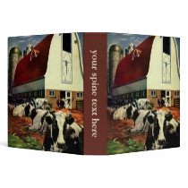 Vintage Farm with Cows binders by YesterdayCafe Vintage Farm with Cows binders