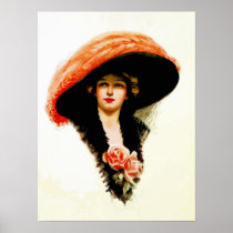 Vintage fashion, beautiful lady poster