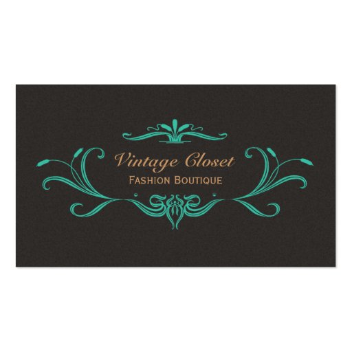 Vintage Fashion Boutique Business Card (front side)