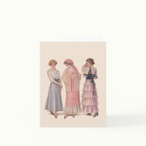 Vintage Fashion Note Greeting Card