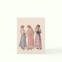 Vintage Fashion Note Greeting Card cards