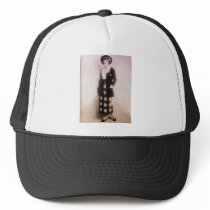 Vintage Fashion Portrait Mesh Hat
