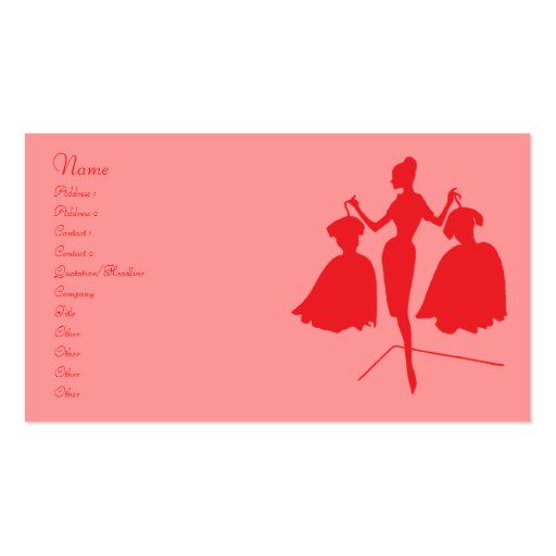 Vintage Fashion Silhouette Business Card Templates (front side)