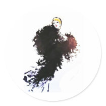 Vintage Fashion Round Sticker