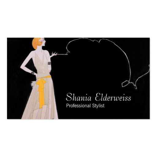 Vintage Fashion Stylist Business Card Template (front side)