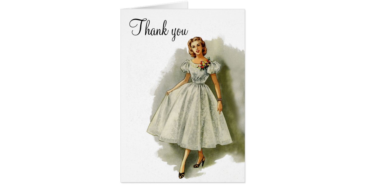Vintage fashion thank you card | Zazzle
