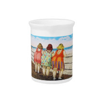 Vintage Fat Bottomed Girls at Beach Pitchers