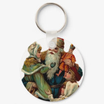 Vintage Father Christmas Keychain