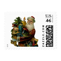 Vintage Father Christmas Small Postage