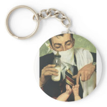 Vintage Father's Day with Dad Changing Diapers! Keychains