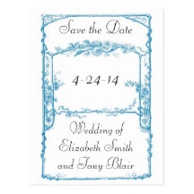 Vintage Faux Bois Frame Save the Date Card Post Card