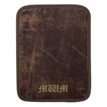 Vintage Faux Leather Monogrammed iPad Sleeve at Zazzle