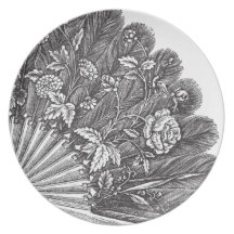 Vintage Feathery Fan Plate