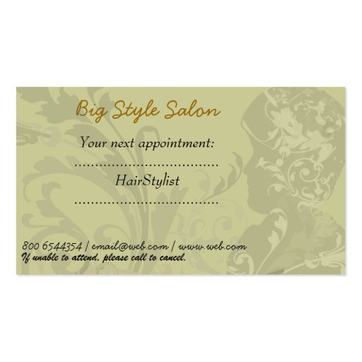 Vintage Feel Figure  Fashionable Business Card Template (back side)