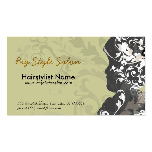 Vintage Feel Figure  Fashionable Business Card Template (front side)