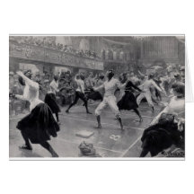Vintage Fencing Exhibition Note Card