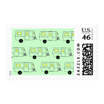 Vintage Fiberglass RV Trailer Postage Stamp
