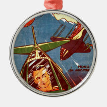 Vintage Fighter Aircraft Comic Ornament
