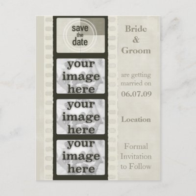 Vintage Wedding Save  Dates on Http   Rlv Zcache Com Vintage Film Strip Save The Date Photo Postcards