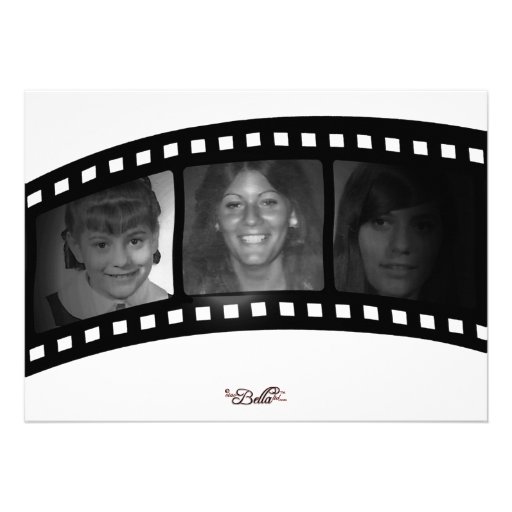 Vintage Film Strip Surprise Party Photo Invite