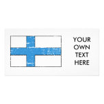 Vintage Finland Flag Personalized Photo Card