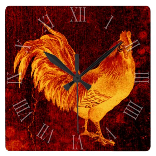 Vintage Fire Rooster Year 2017 Wall Clock