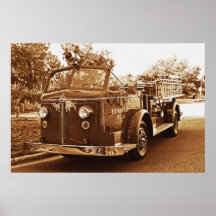 Vintage Fire Truck Poster