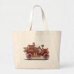 Vintage Fire Truck Tote Bag