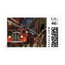 Vintage Firemen postage by YesterdayCafe Vintage Firemen postage