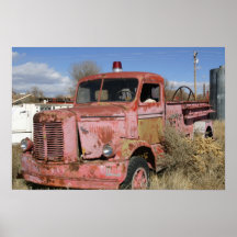 Vintage Firetruck Poster