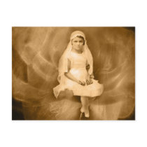 Vintage First Communion Girl, Dress, Veil, Rose postcards