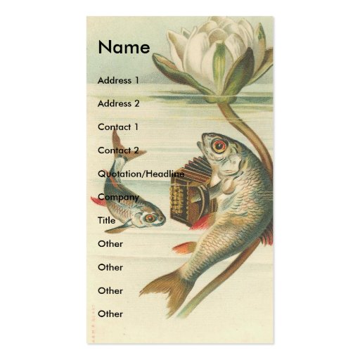 Vintage Fish Business Card Template (front side)