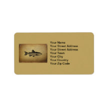 Vintage Fish Illustration Personalized Address Label