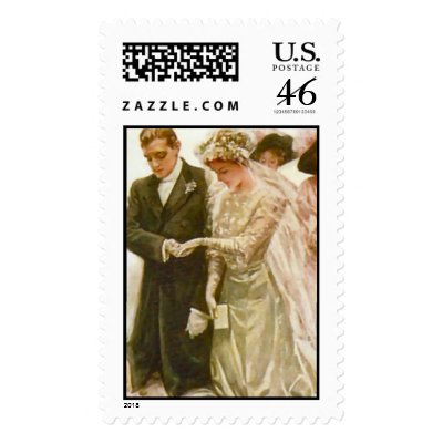 Vintage Fisher Wedding Bridal Stamp