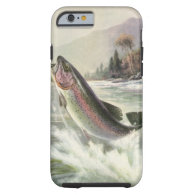 Vintage Fisherman Fishing Rainbow Trout Fish Tough iPhone 6 Case