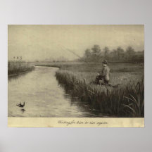 Vintage Fishing Art Print