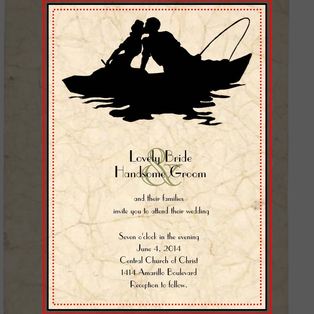 Fishing themed wedding invitations